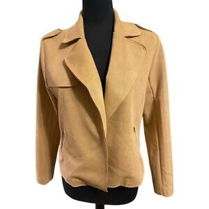 Potter's Pot Women's Yellow Faux Leather Open Moto Jacket Size Medium